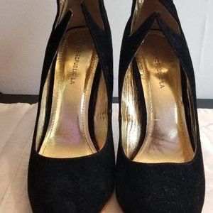 Size 11 black suede stiletto pump by SHOE REPUBLIC LA